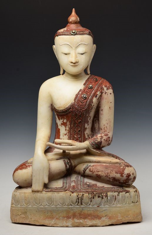 Burmese Alabaster Seated Buddha
