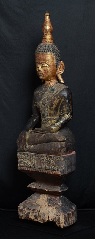 Burmese Tai Lue Wooden Seated