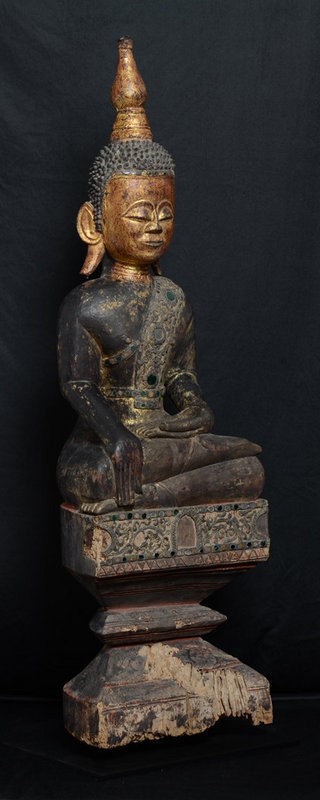 Burmese Tai Lue Wooden Seated