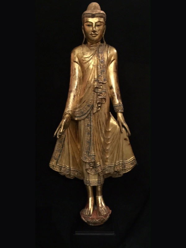 Burmese Wooden Standing Buddha